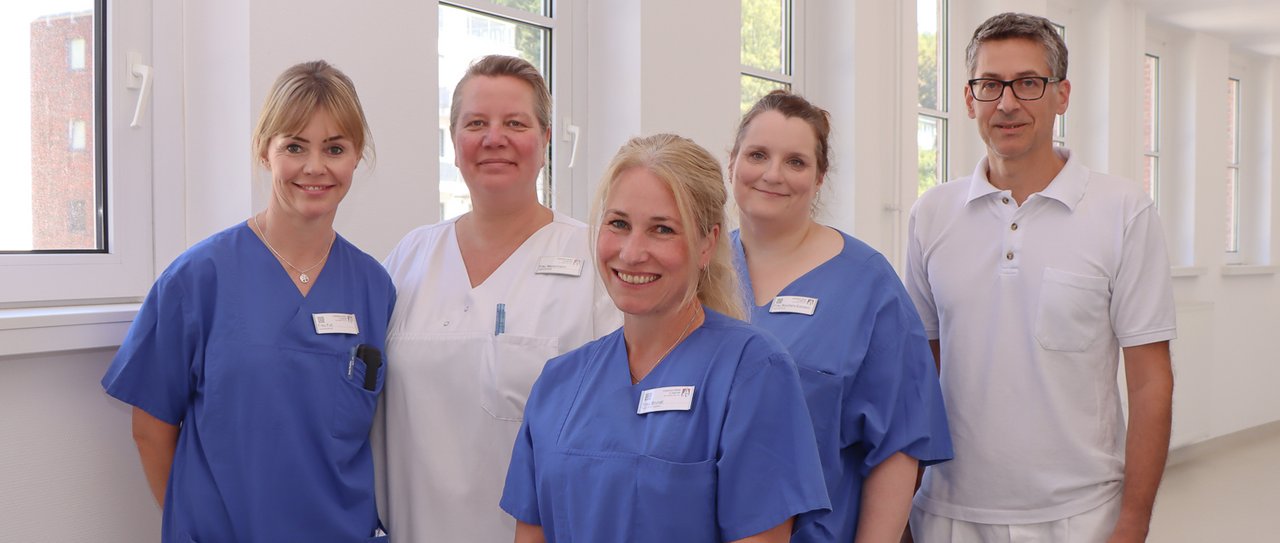 Das Team der Hygiene im Krankenhaus Reinbek Gruppenfoto mit 5 Personen