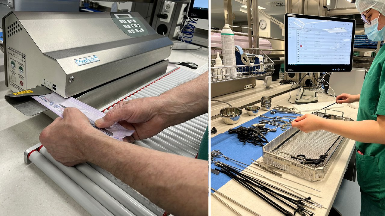 Collage des Verpackungs-Prozesses der AEMP