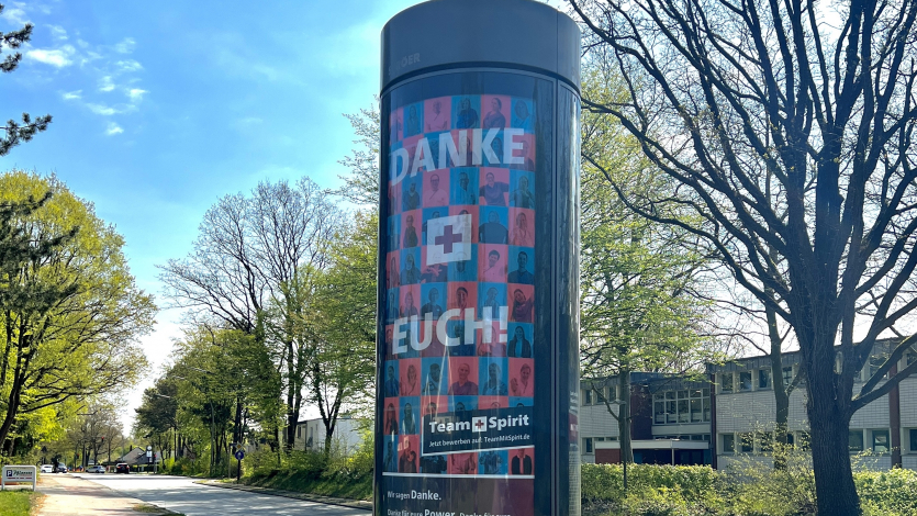 Litfaßsäule Danke+Euch Werbung Litfasssäule Werbung