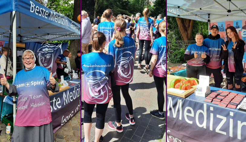 Das Krankenhaus Reinbek hatte einen eigenen Stand im Zielbereich