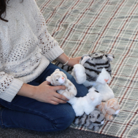 Ein Mädchen und ihr Kuscheltier-Geschenk