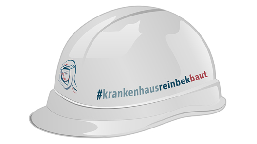 Bauhelm Krankenhaus Reinbek baut mit Heiliger Elisabeth