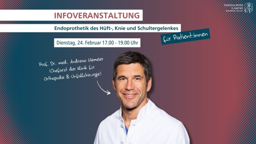 Chefarzt Prof. Andreas Niemeier leitet das EndoprothetikZentrum der Maximalversorgung am Krankenhaus Reinbek und lädt am Dienstag, 24. Februar 2026 von 17.00 bis 19.00 Uhr in der Aula der Pflegeschule zu einer Patientenveranstaltung über Arthrose und den künstlichen Gelenkersatz ein 